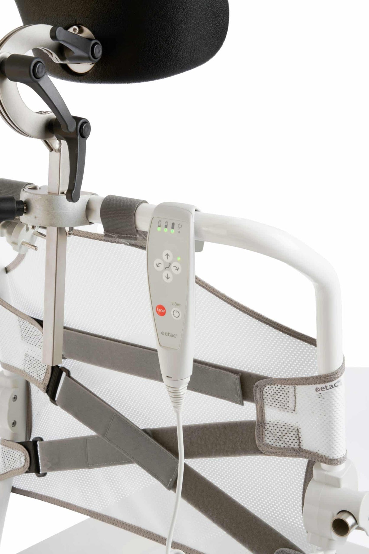 Etac Electronic Alto Mobile Shower Commode with Pan Holder