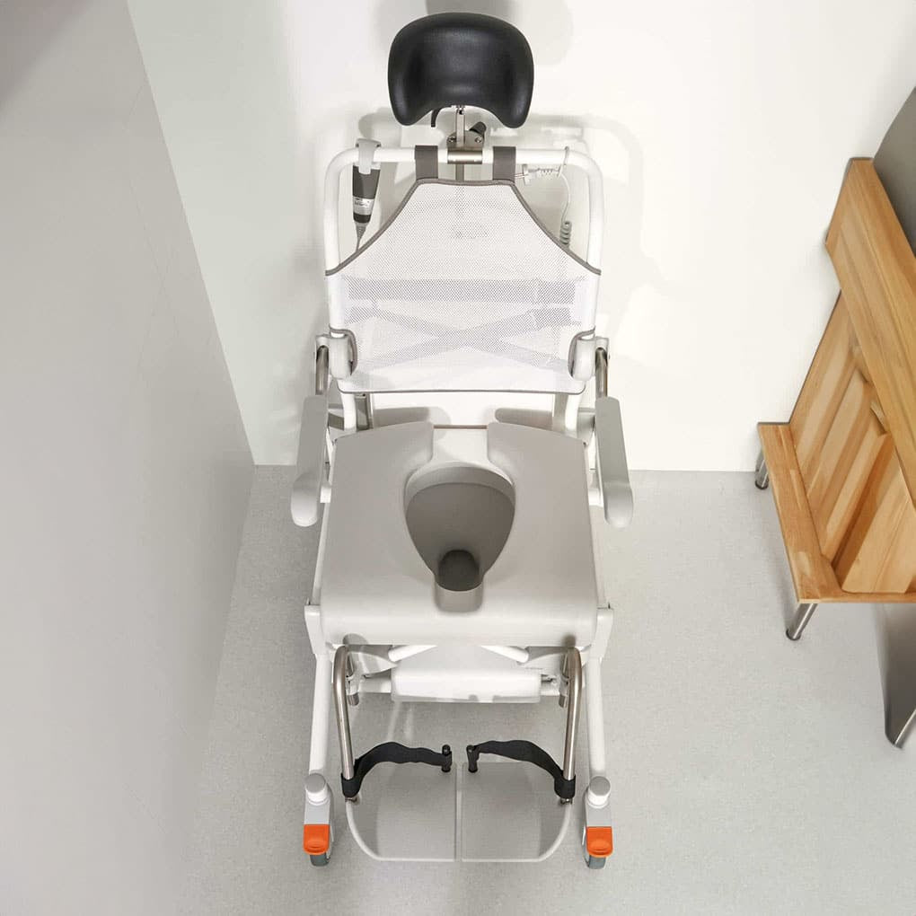 Etac Electronic Alto Mobile Shower Commode with Pan Holder