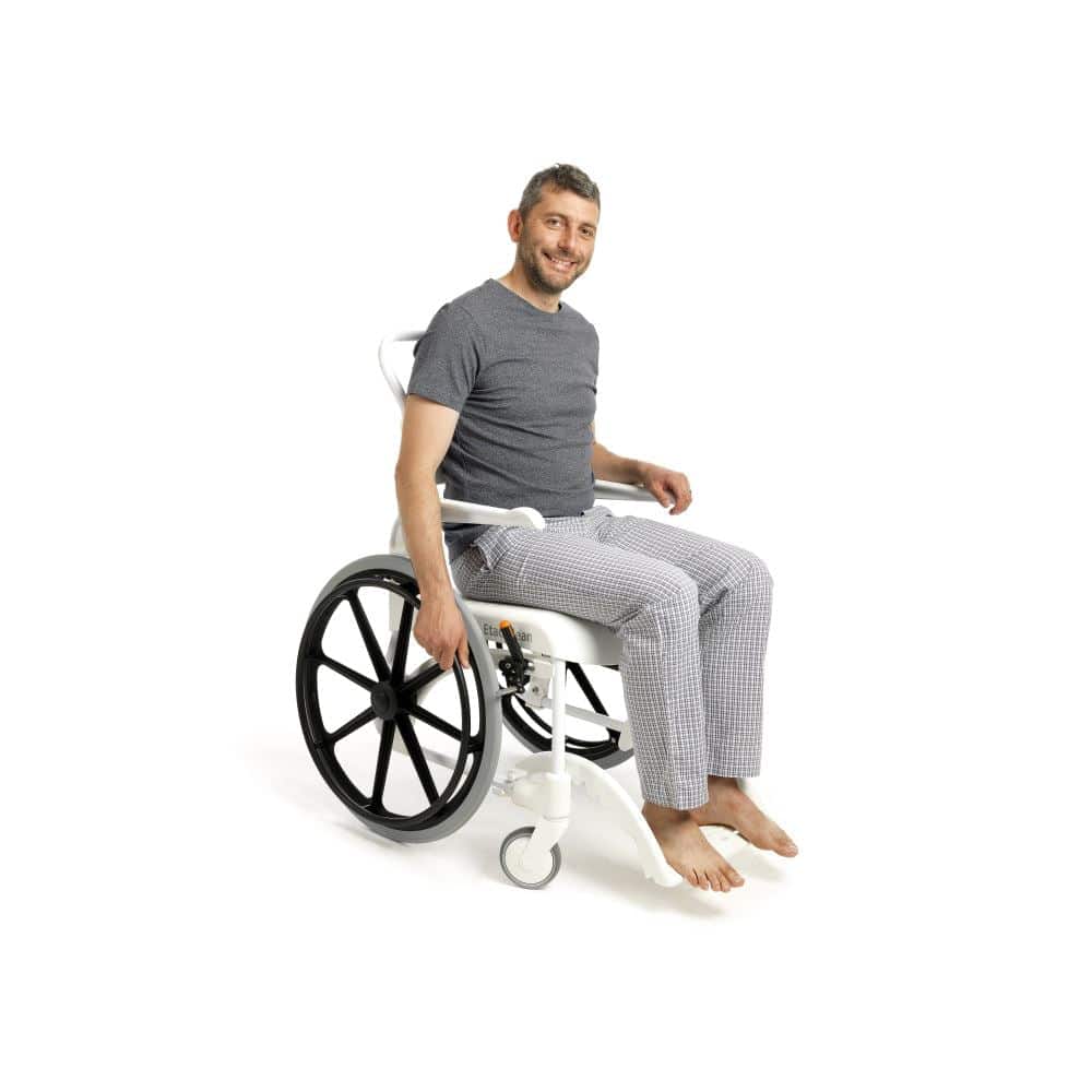 Etac Clean 24″ Self Propelled Mobile Shower Commode Chair