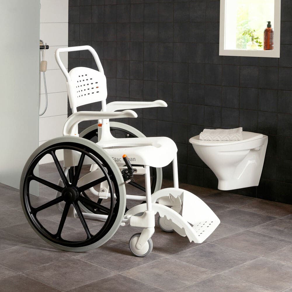 Etac Clean 24″ Self Propelled Mobile Shower Commode Chair