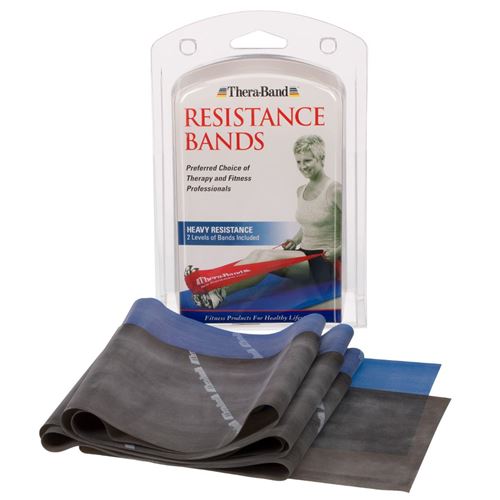 TheraBand Resistance Exercise Bands, Advanced Home Pack, contains Blue, Black 1.5m bands