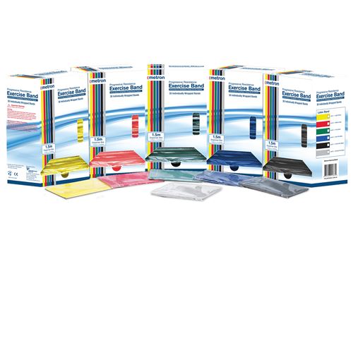 Metron Exercise Bands Individual Dispenser Pack, 1.5m, 30/pack